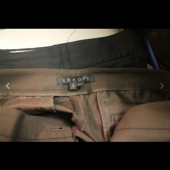 Theory sz 2 Brown Wool Spandex Blend Pants sz 2 - Picture 4 of 4